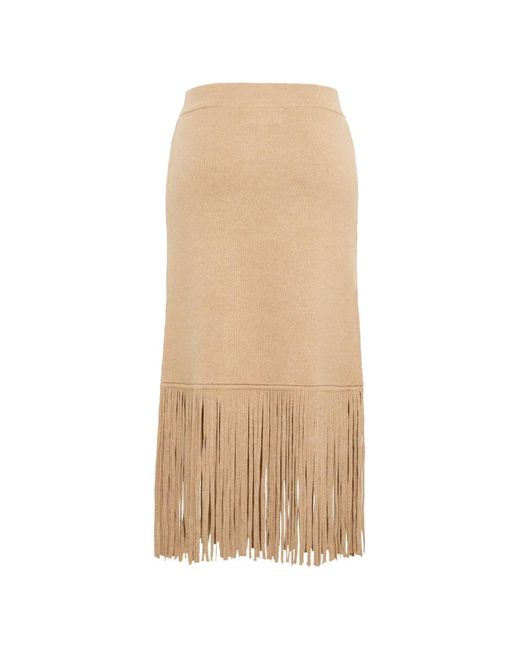 Cara Cara Natural Delphi Fringe-Trimmed Midi Skirt