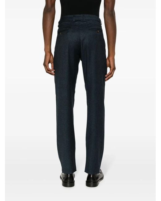 Canali Blue Drawstring-Waist Chinos for men
