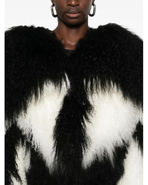 The Attico Black Veste En Peau Lainée