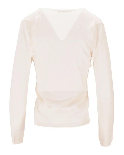 LA ROSE White Front-Button Cardigan