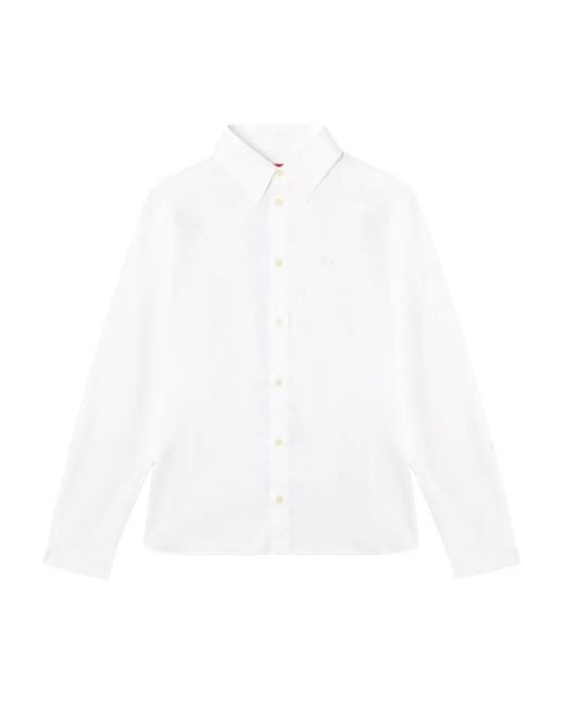 DIESEL White S-Fitty-Qfav Button-Up Shirt for men