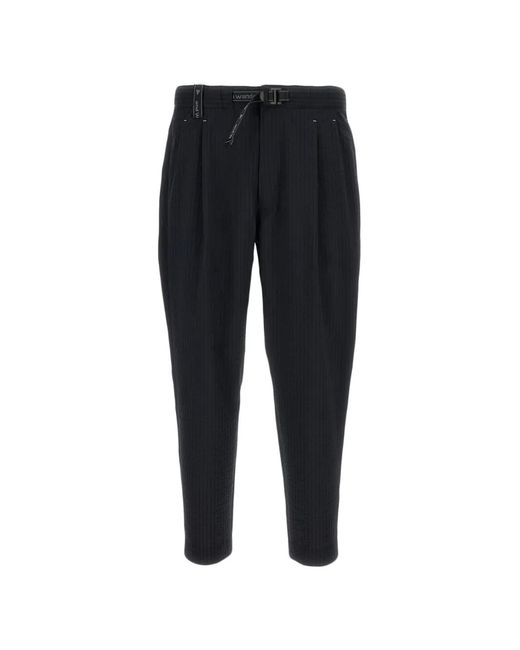 And Wander Black Belted Pleated Trousers for men