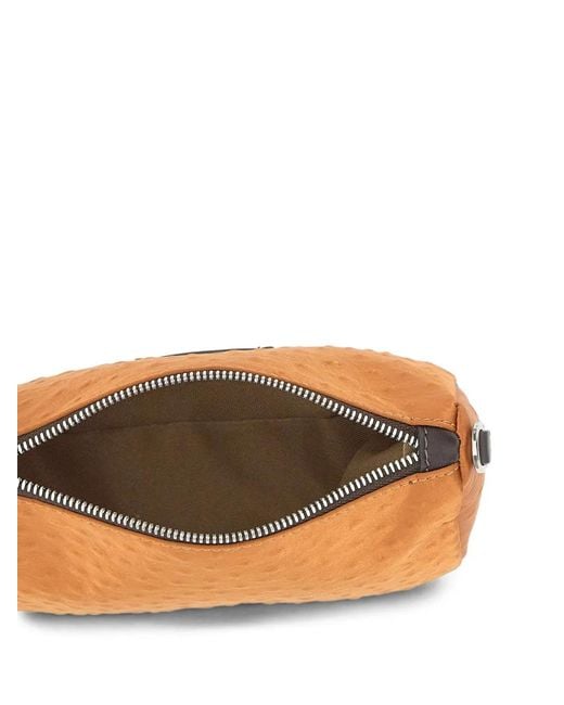 Gianni Chiarini Brown Nora Ostrich-Effect Clutch Bag