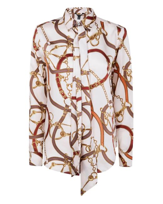 Ralph Lauren White Chain-Print Shirt