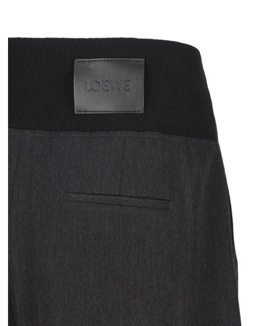 Loewe Black Pleated Cropped Trousers for men