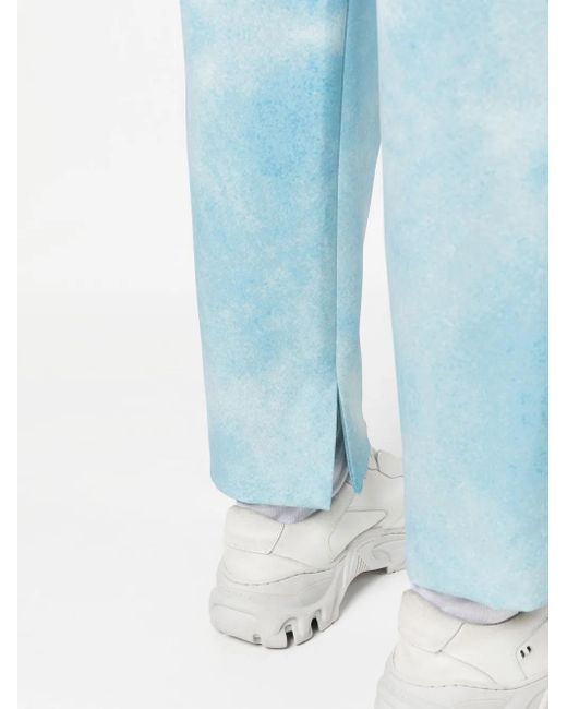 Msftsrep Blue Tie-Dye Effect Trousers for men