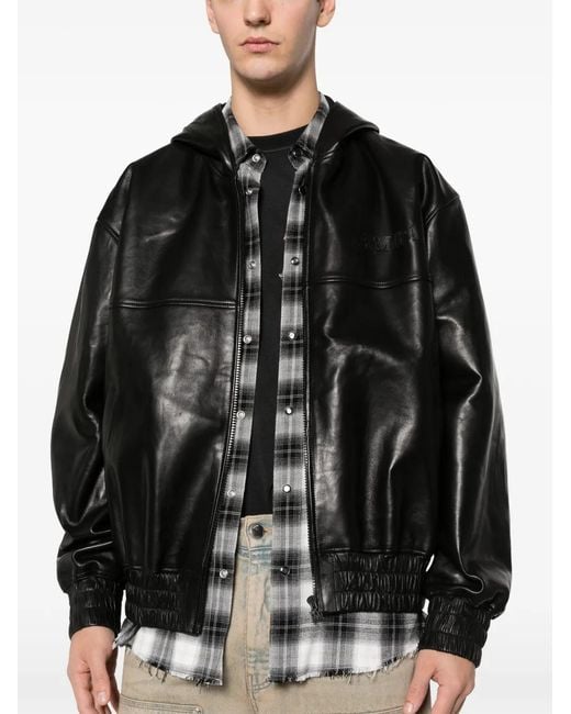 Amiri Leren Jack in het Black voor heren