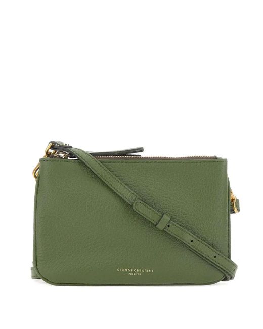 Gianni Chiarini レザー ショルダーバッグ Green