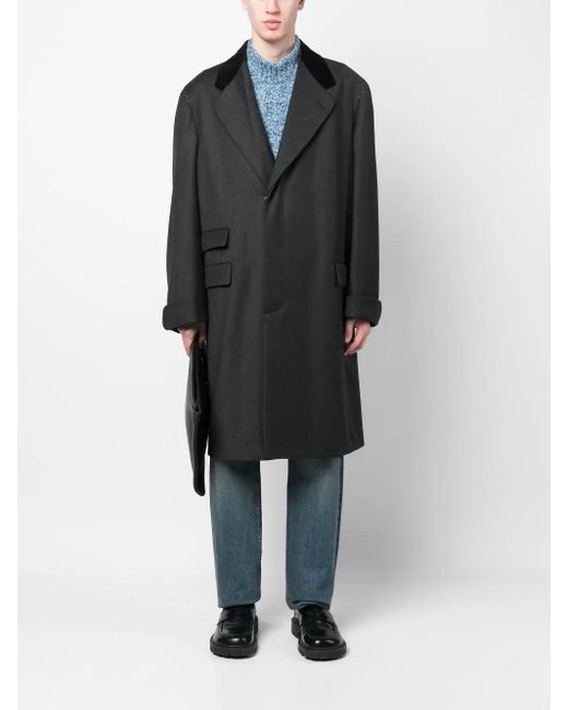 Maison Margiela Black Work-In-Progress Wool Coat for men