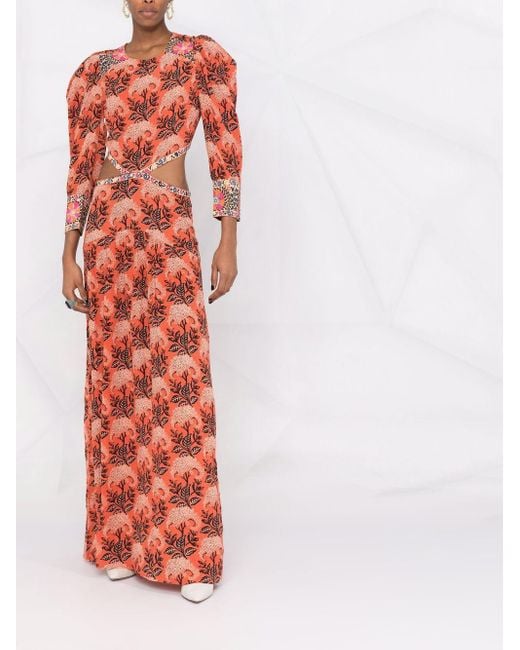 Ba&sh Orange Gabriel Cut-out Dress