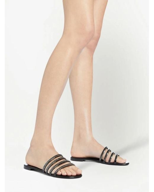 Giuseppe Zanotti Black Iride Crystal-Embellished Sandals