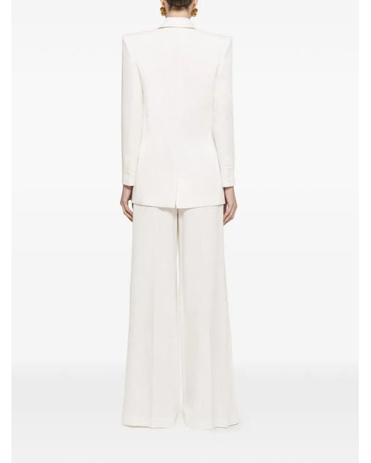 Nissa White Double-Breasted Blazer