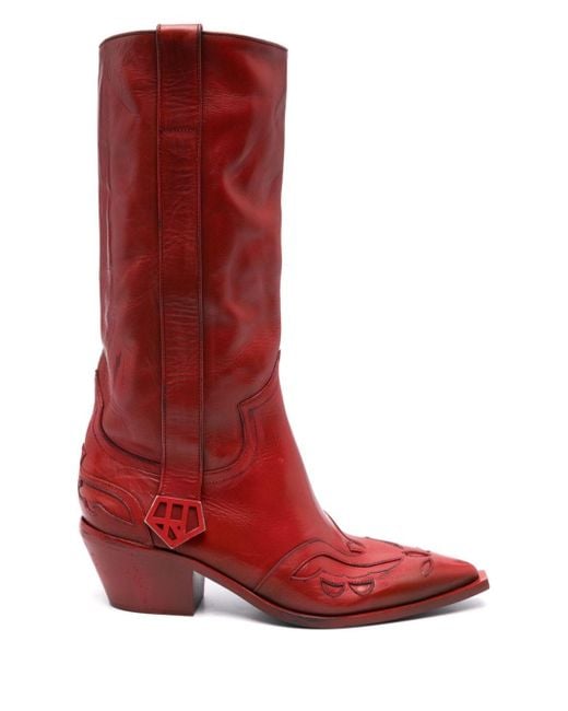 Enfants Riches Deprimes Red Calf-High Cowboy Boots for men