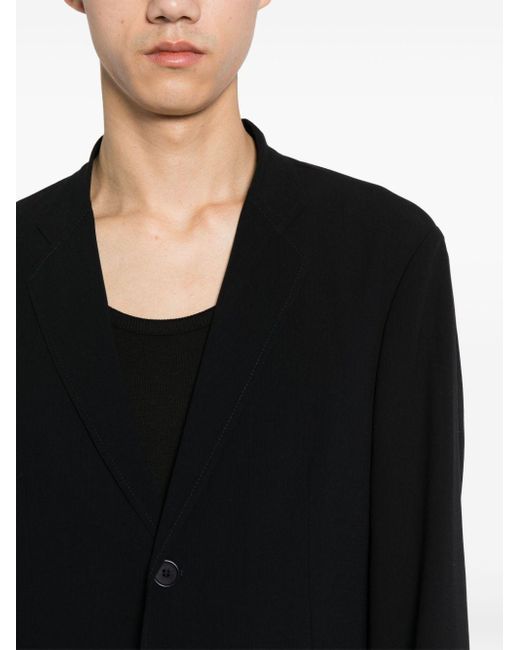 Giorgio Armani Black Single-Breasted Blazer for men