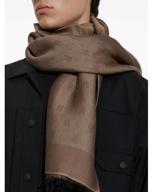 Sciarpa Con Monogramma di Moschino in Brown