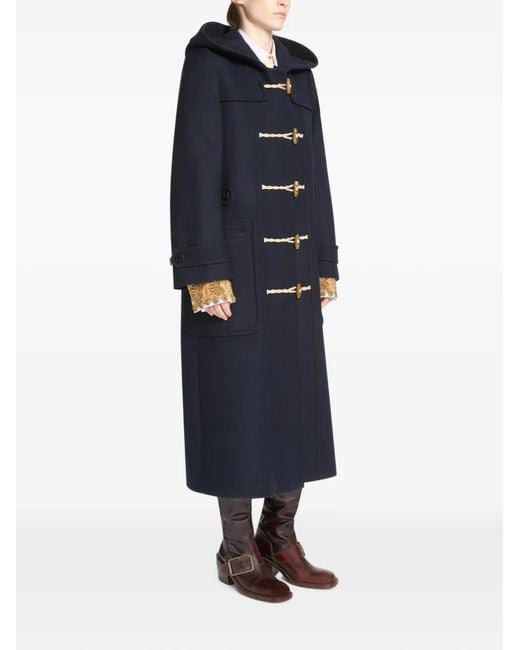 Dries Van Noten Blue Wool Duffle Coat