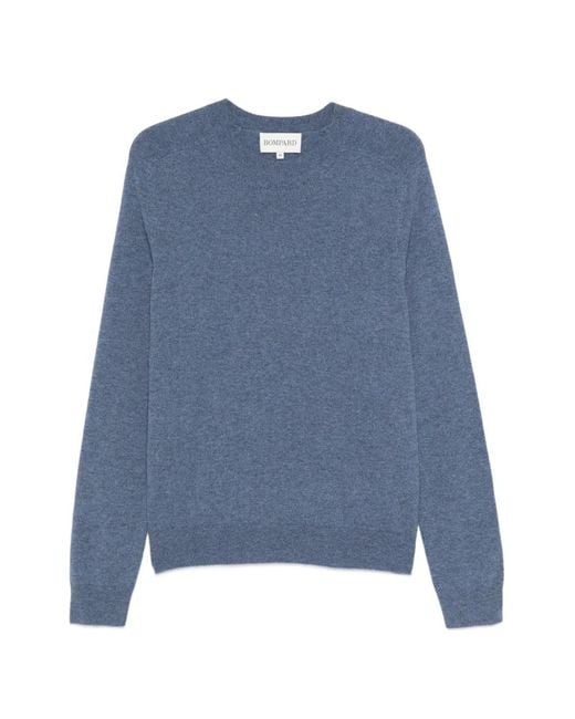 Bompard Blue Round-Neck Long-Sleeve Sweater for men
