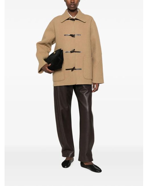 LAMRONS Natural Toggle-Fastening Coat