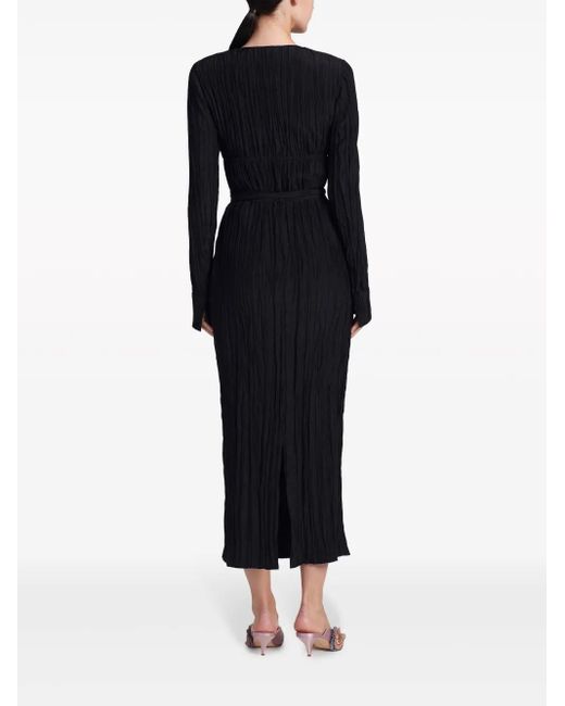 Altuzarra Black Carol Crinkled Midi Dress
