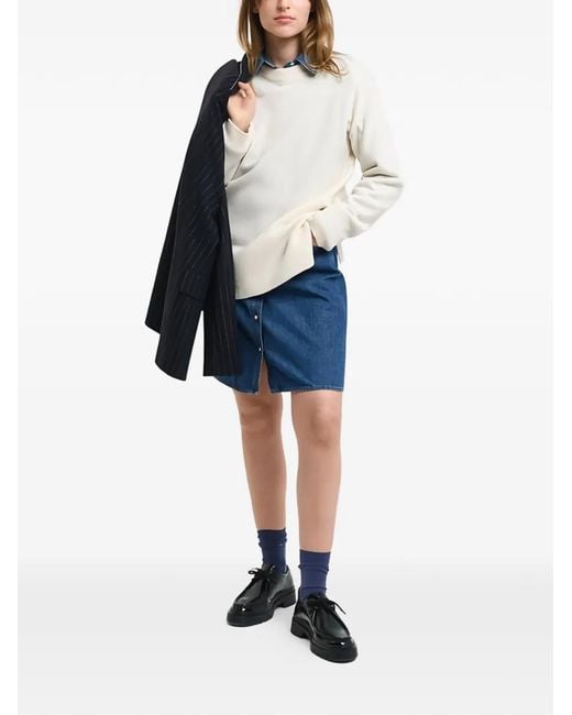 Gant White Ribbed Sweater