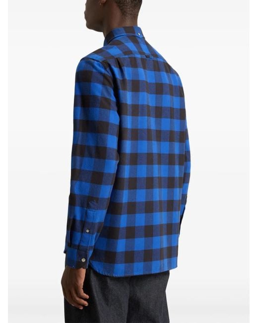 Woolrich Blue Check Pattern Flannel Shirt for men