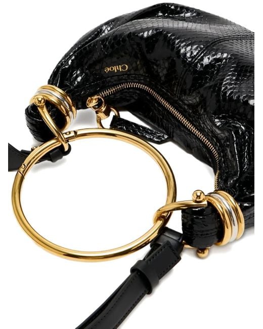 Chloé Black Puffärmel-Schultertasche Aus Leder