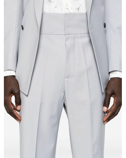 Patrizia Pepe White High-waisted Tailored Trousers for men