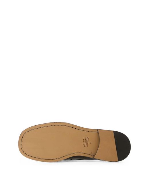 A.P.C. Black Leather Loafers for men