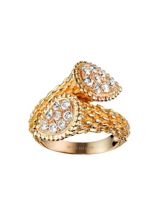 Boucheron Serpent Bohème Toi Et Moi ダイヤモンド リング 18kイエローゴールド Metallic