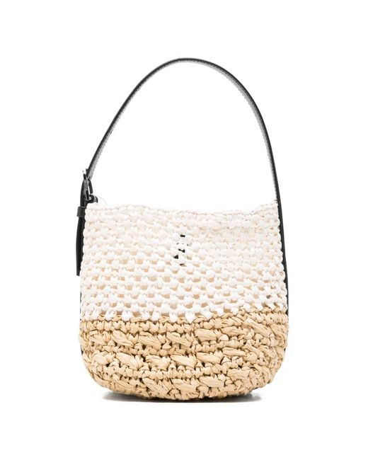 Totême White Small Belt-Strap Tote Bag