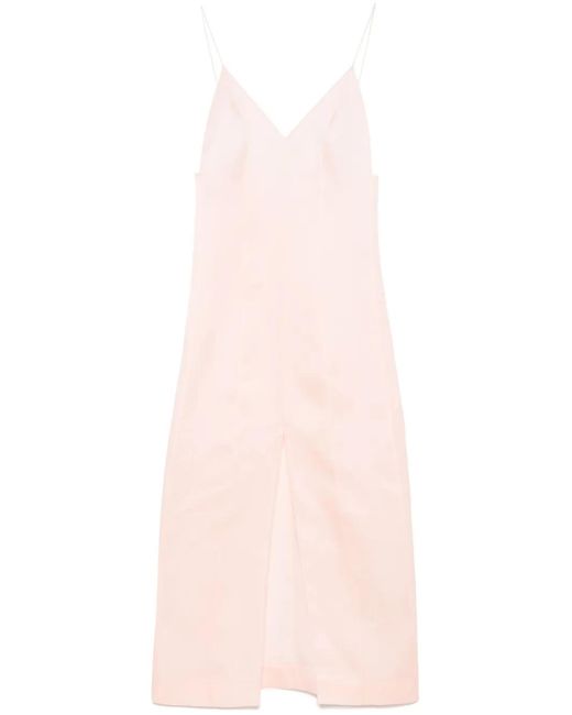 Khaite Pink Tully Midi Dress