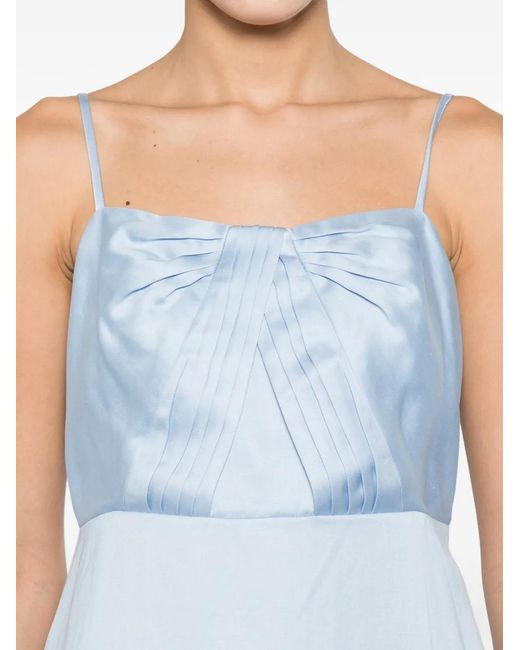 Sandro Blue Bow Pleated Maxi Dress