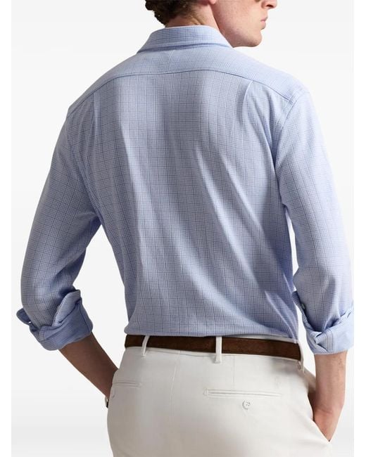 Polo Ralph Lauren Blue Waffle Collar Shirt for men