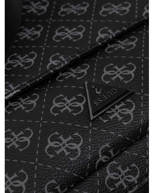 Guess Black Torino Patterned Messenger Bag for men