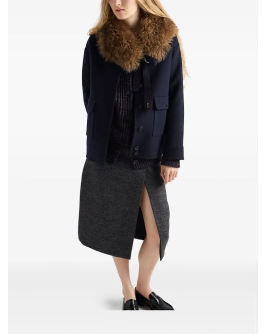 Prada Blue Buttoned Reversible Jacket