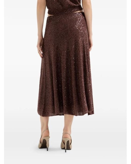 Brunello Cucinelli Brown Wool And Cashmere Skirt