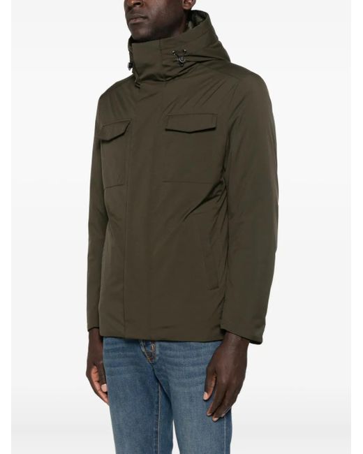 Montecore Green Hooded Flap-Pocket Jacket for men