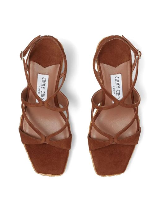 Sandalias Ayla con cuña de 85 mm Jimmy Choo de color Metallic