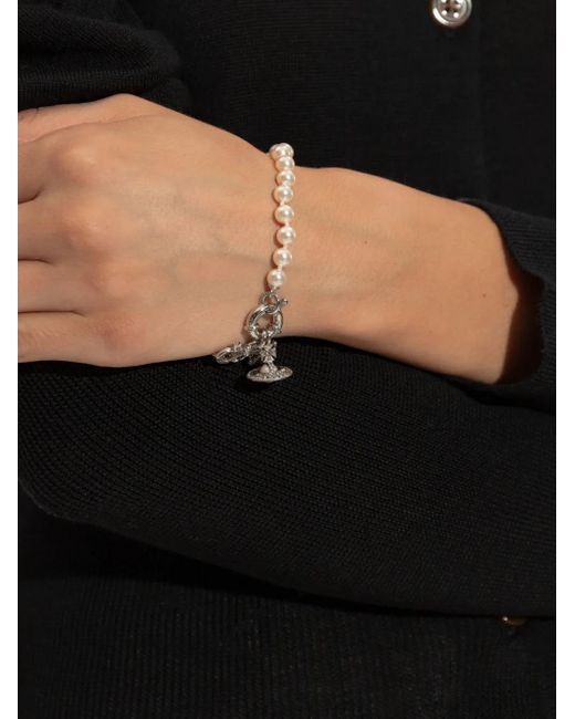 Vivienne Westwood White Pearl Bow Bracelet
