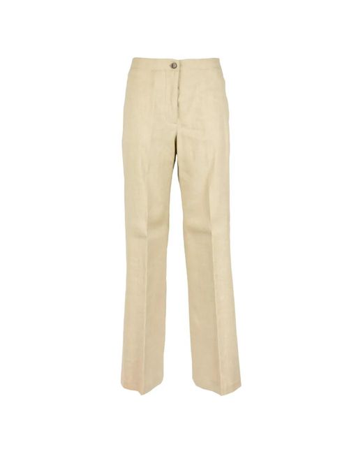 Seventy Natural Elasticated-Waistband Pressed-Crease Trousers
