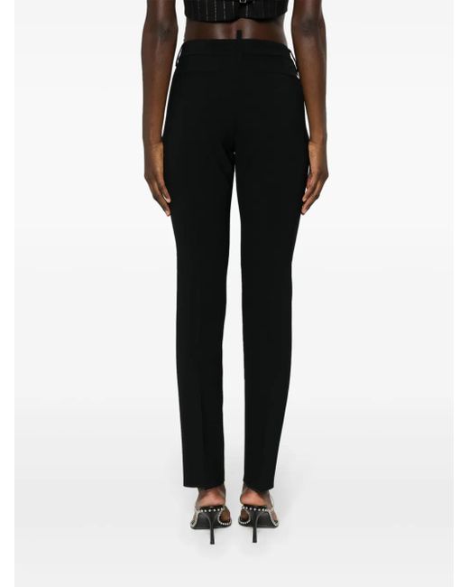 DSquared² Black Logo-Plaque Tailored Slim-Fit Trousers