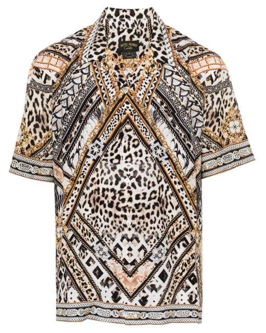 Camilla Black Mosaic-muse-print Modal Shirt for men