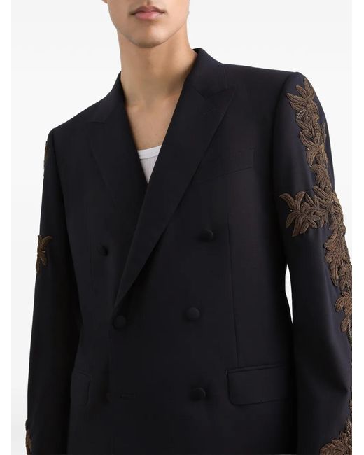 Dolce & Gabbana Black Double-Breasted New Martini Wool Jacket for men