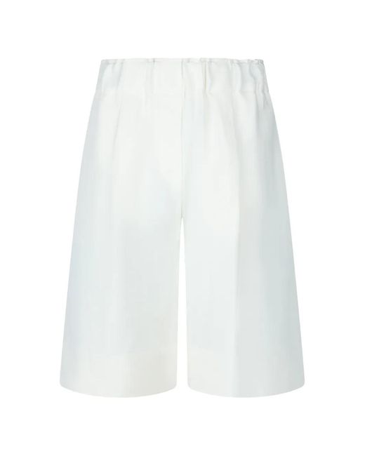 Antonelli White Elasticated-Waistband Shorts
