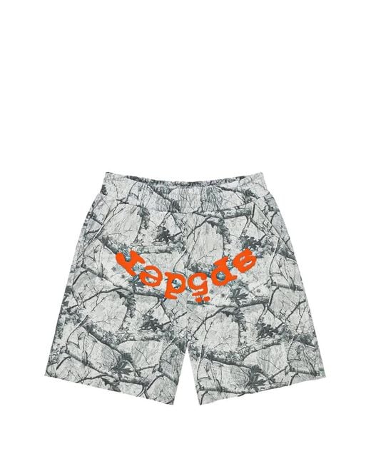 Sp5der White Real Tree Og Web V2 Track Shorts for men