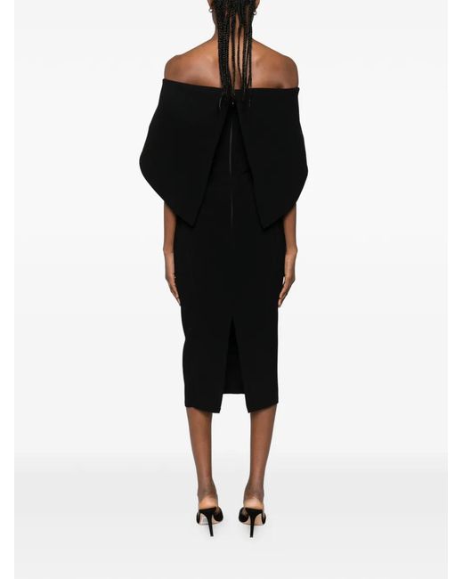 MITILIANE COUTURE Black Asymmetric-Bust Midi Dress