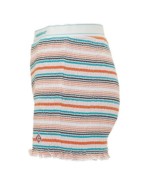 Casablanca Blue Striped-Pattern Shorts