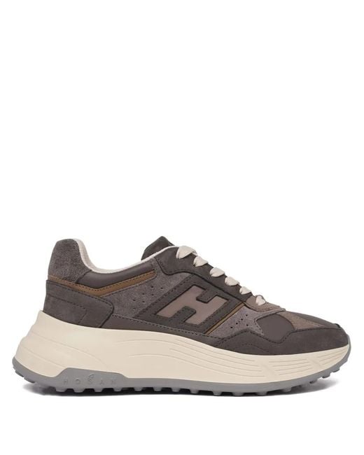 Hogan Brown Hi-Fi Sneakers