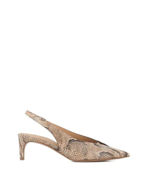 Roberto Del Carlo Natural Pointed Slingback Pumps