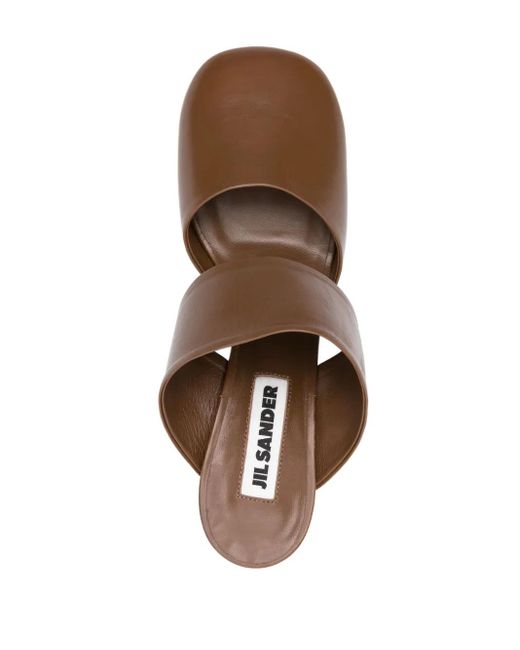 Jil Sander Brown 65Mm Square-Toe Mules